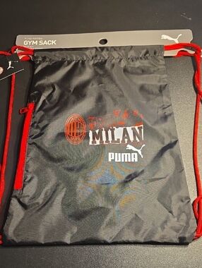 Puma Black and Red AC Milan Drawstring Backpack
